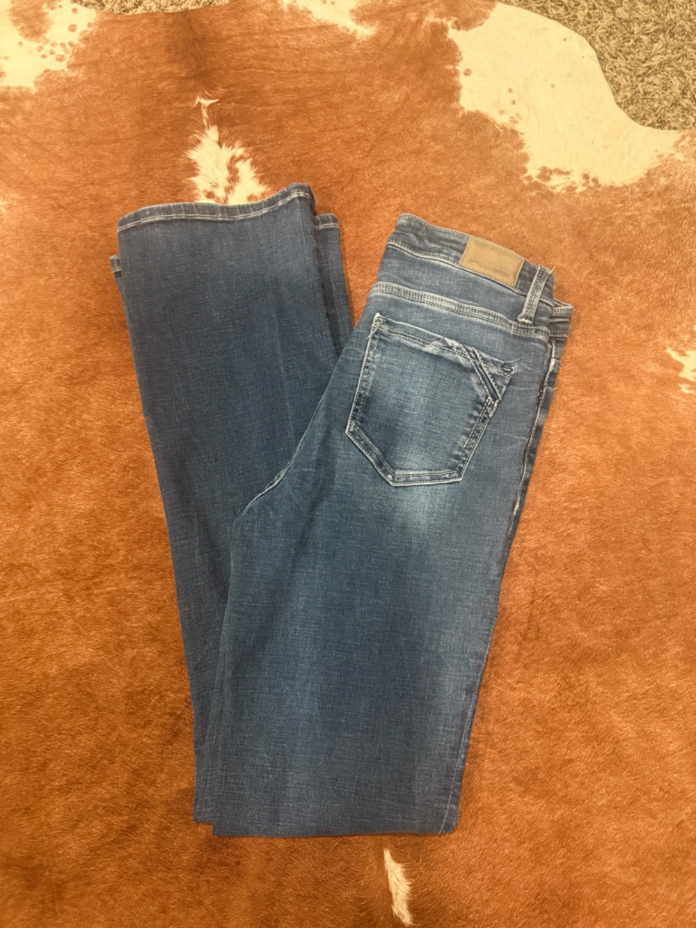 Buckle Blue Flared Denim Jeans - Picture 2 of 3